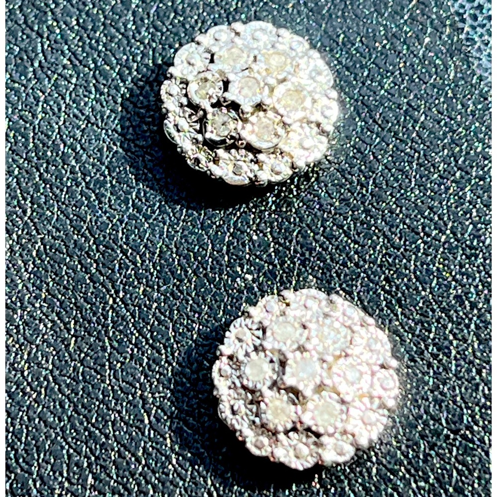 Diamonds and Sterling silver earrings